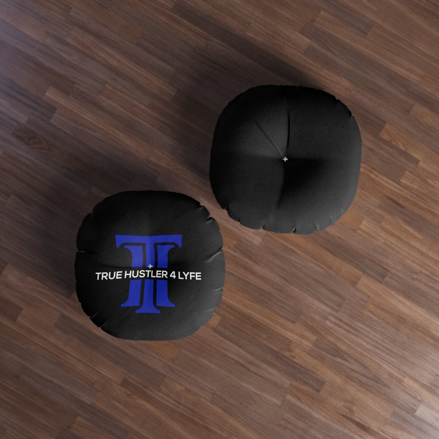 True Hustler 4 Lyfe Luxe Round Tufted Floor Pillow,