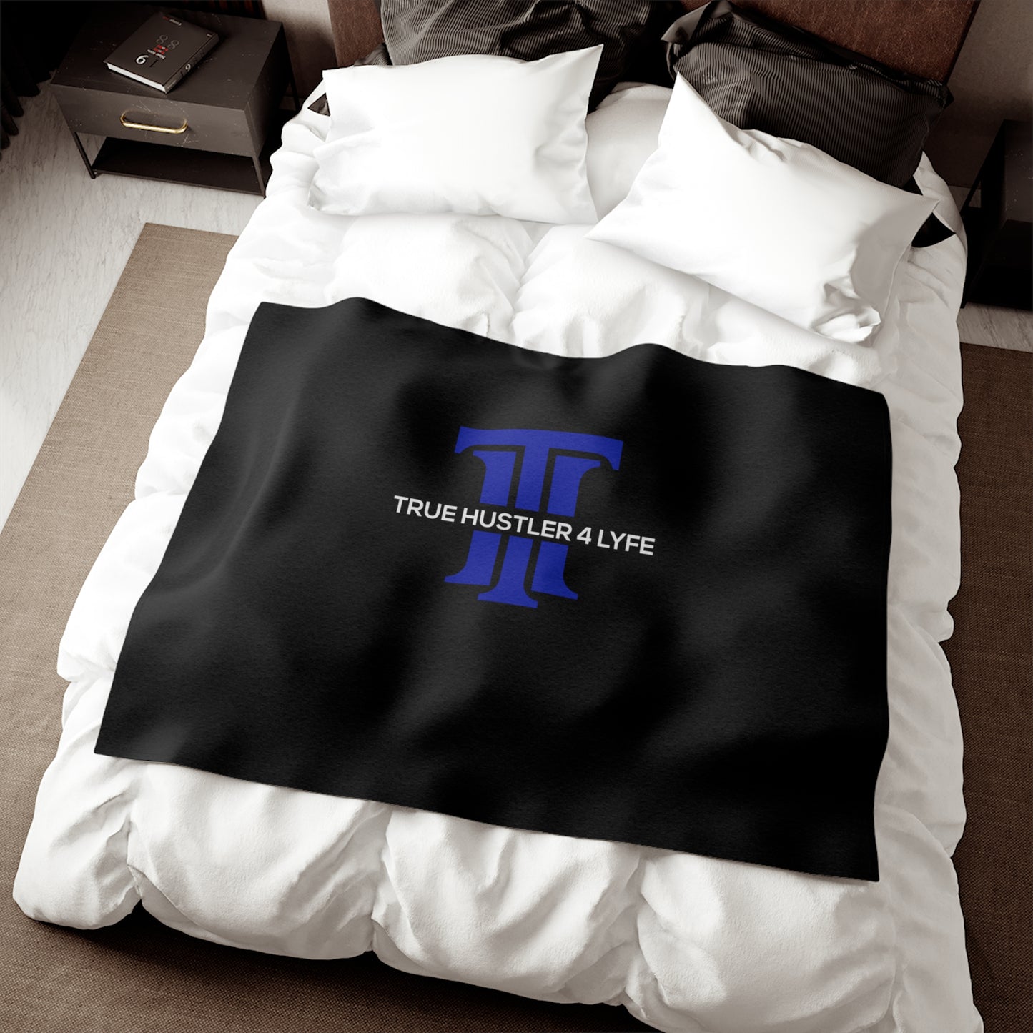 True Hustler 4 Lyfe Cozy Entrepreneurial Sweatshirt Blanket