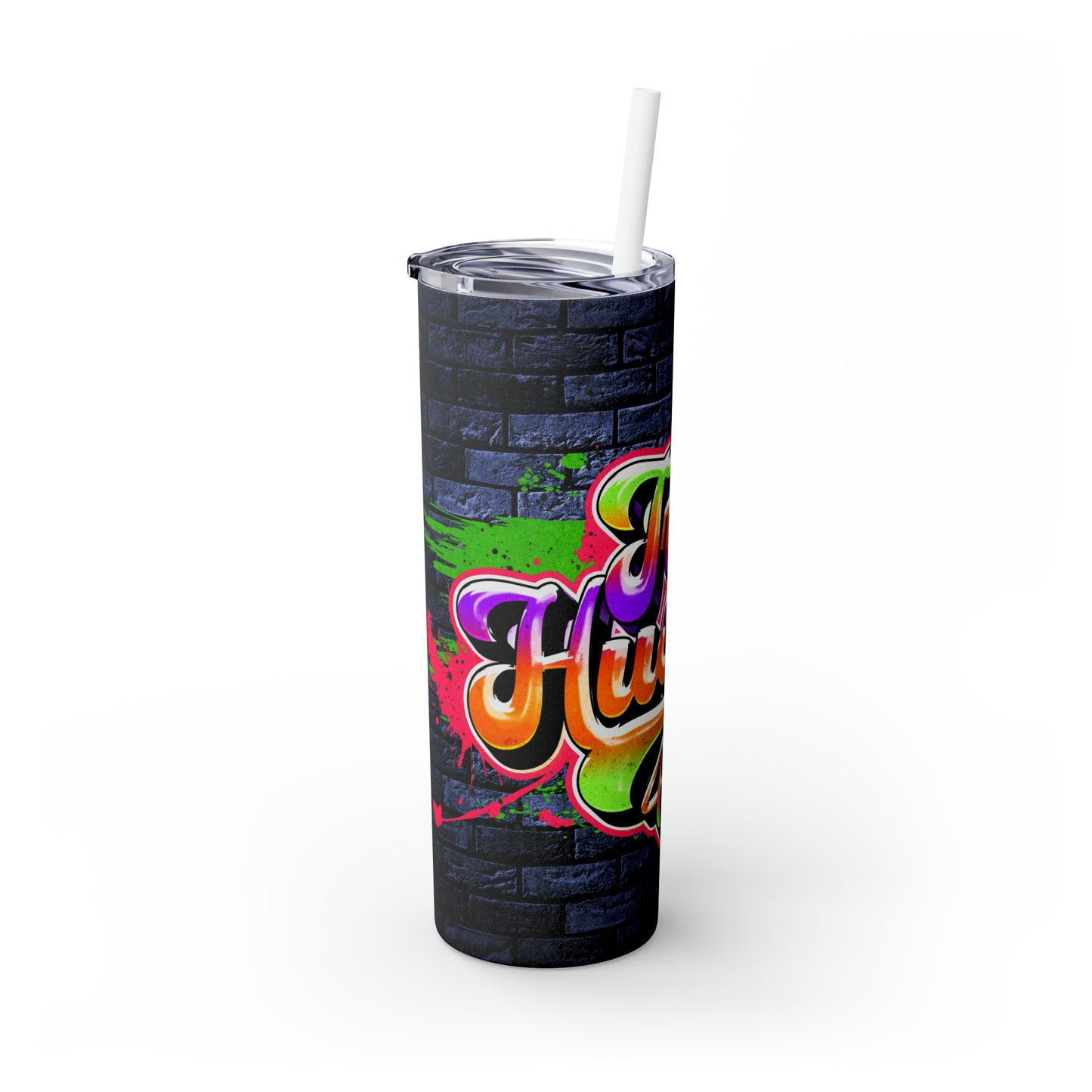 True Hustler 4 Lyfe Skinny Tumbler with Straw, 20oz