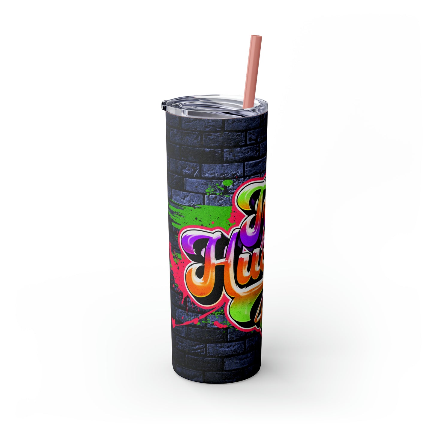 True Hustler 4 Lyfe Skinny Tumbler with Straw, 20oz
