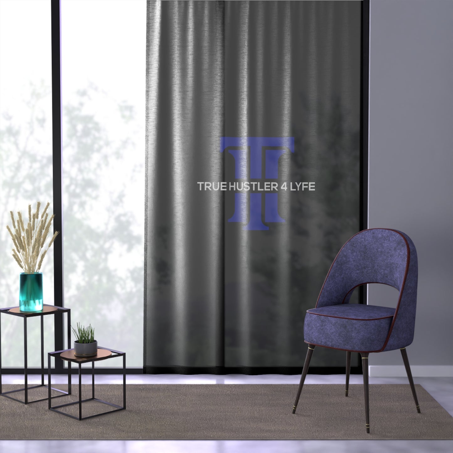 True Hustler 4 Lyfe Visionary Sheer Window Curtain (1Panel Only)