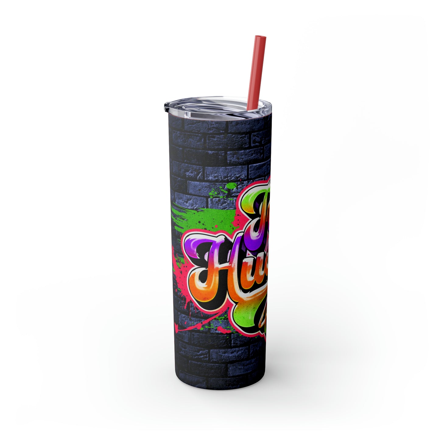 True Hustler 4 Lyfe Skinny Tumbler with Straw, 20oz
