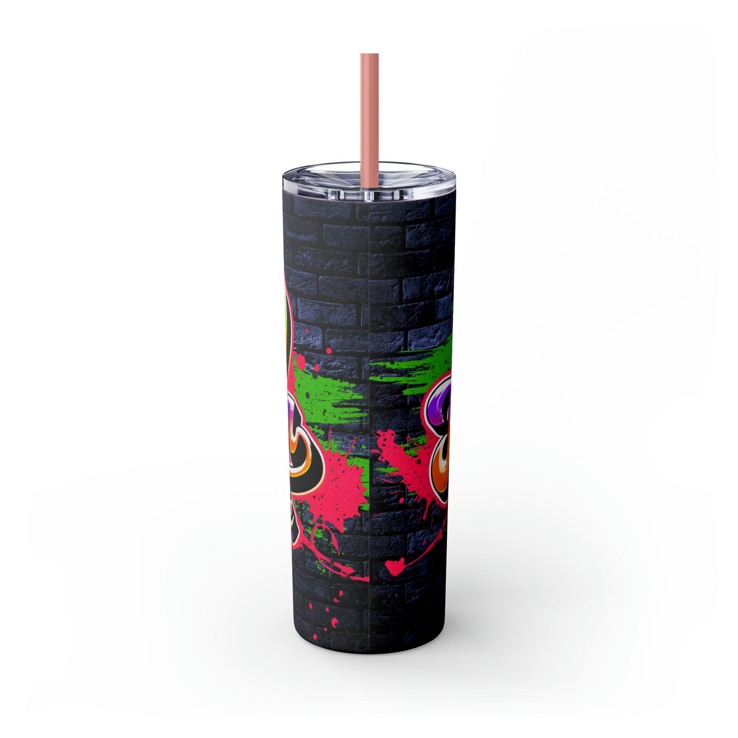 True Hustler 4 Lyfe Skinny Tumbler with Straw, 20oz