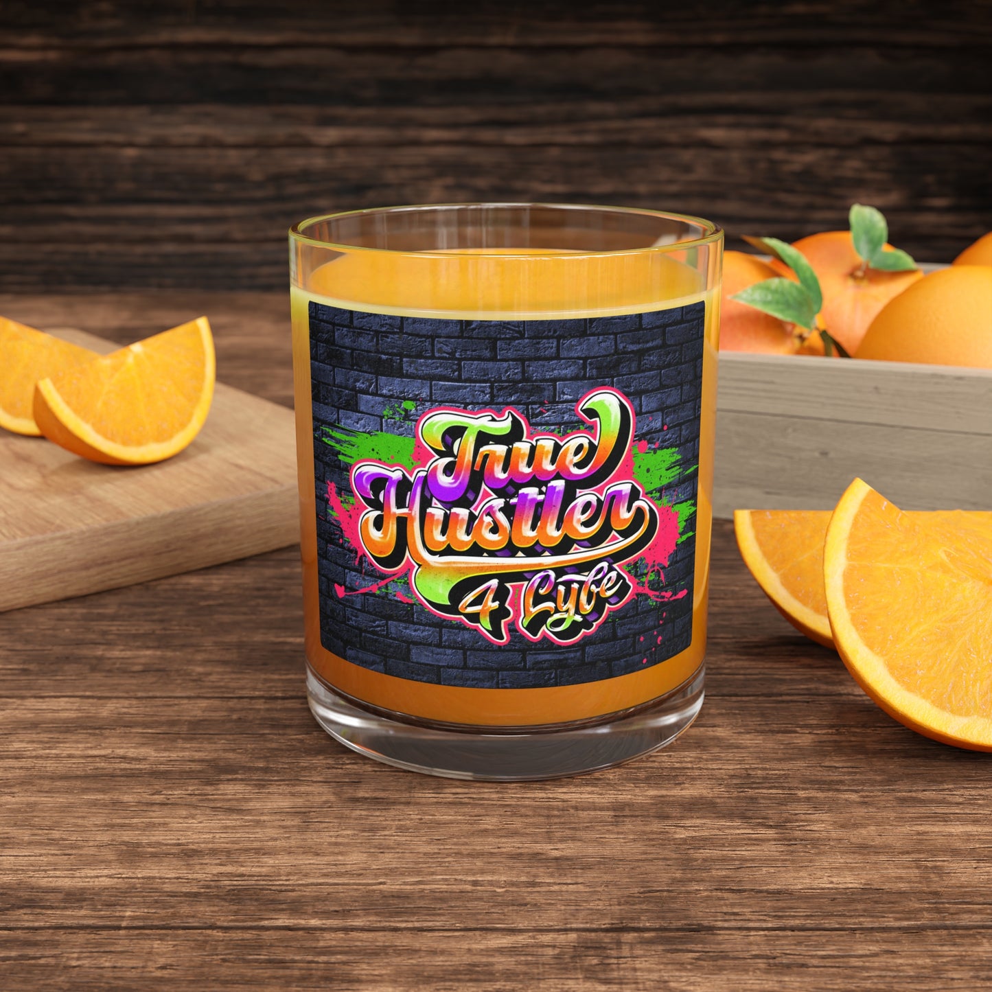 True Hustler 4 Lyfe 10 oz 80's Theme Bar Glass