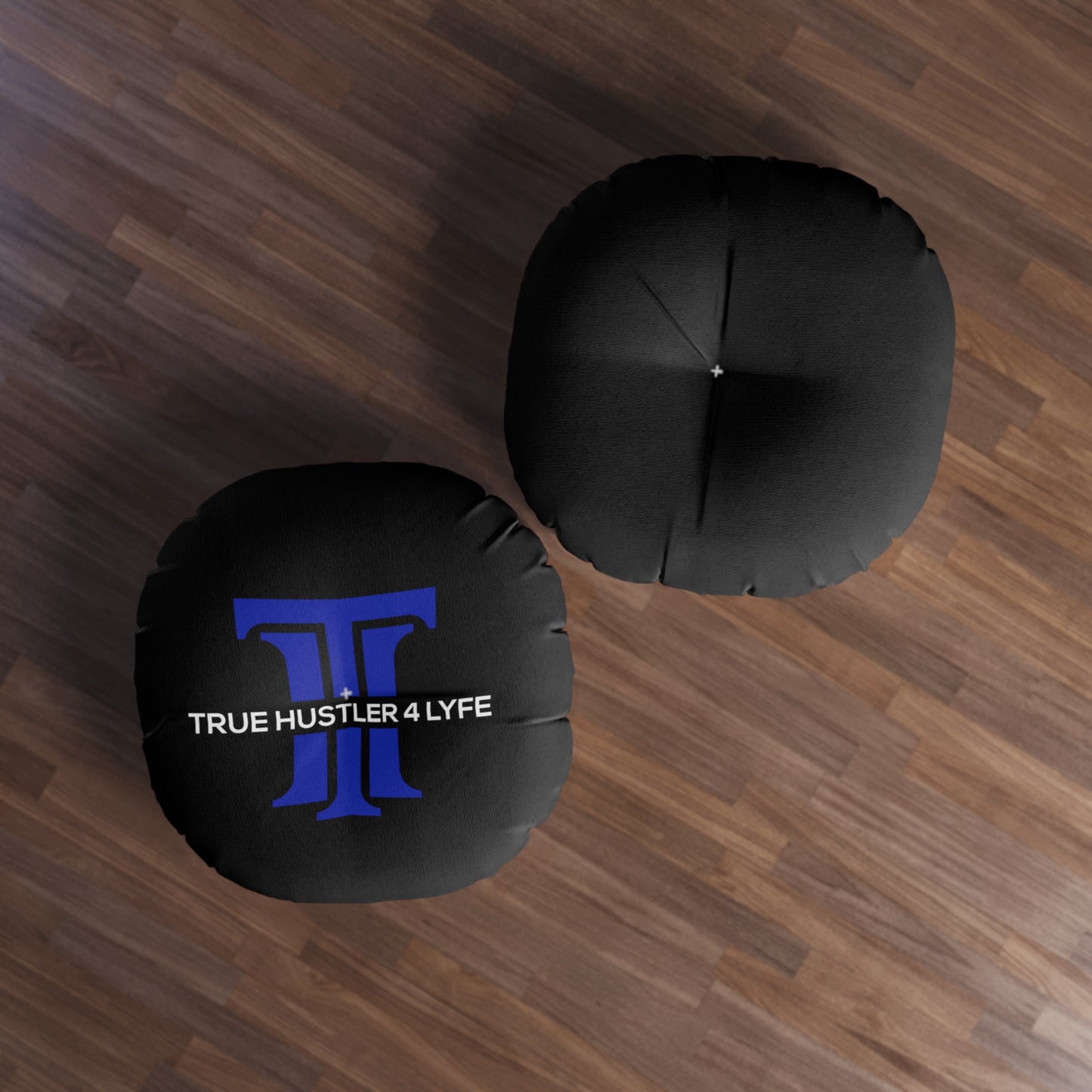True Hustler 4 Lyfe Luxe Round Tufted Floor Pillow,