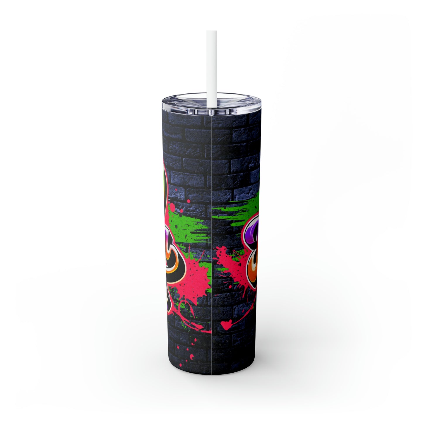 True Hustler 4 Lyfe Skinny Tumbler with Straw, 20oz