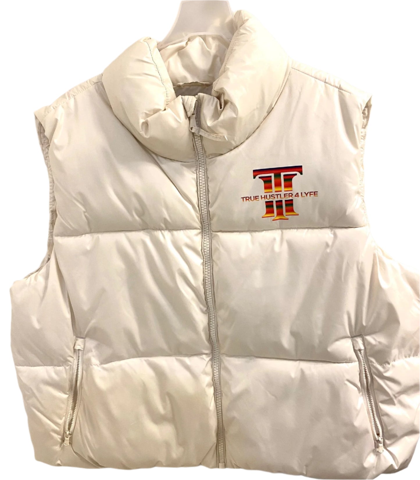 TH4L- Women's Puffer Vest: Elevate Your Style-Cream Elegance