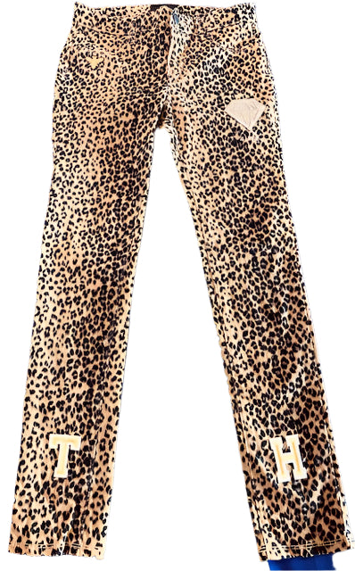 TH4L Luxury Kids Leopard Pants – Gold Accent Patches (Size 12)