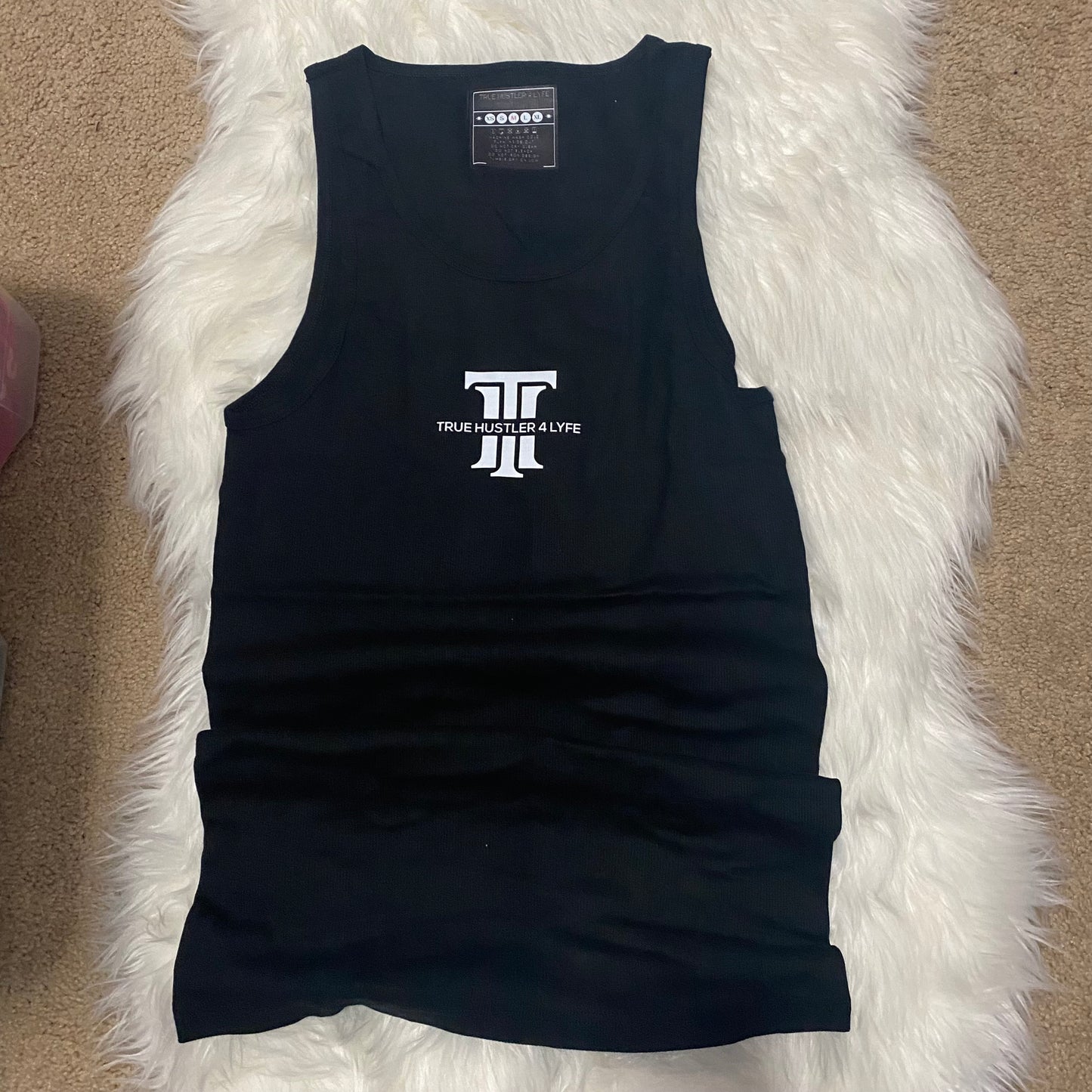 Luxury 2-Piece Men's Black Boxer Brief and Tank Set with White Logo