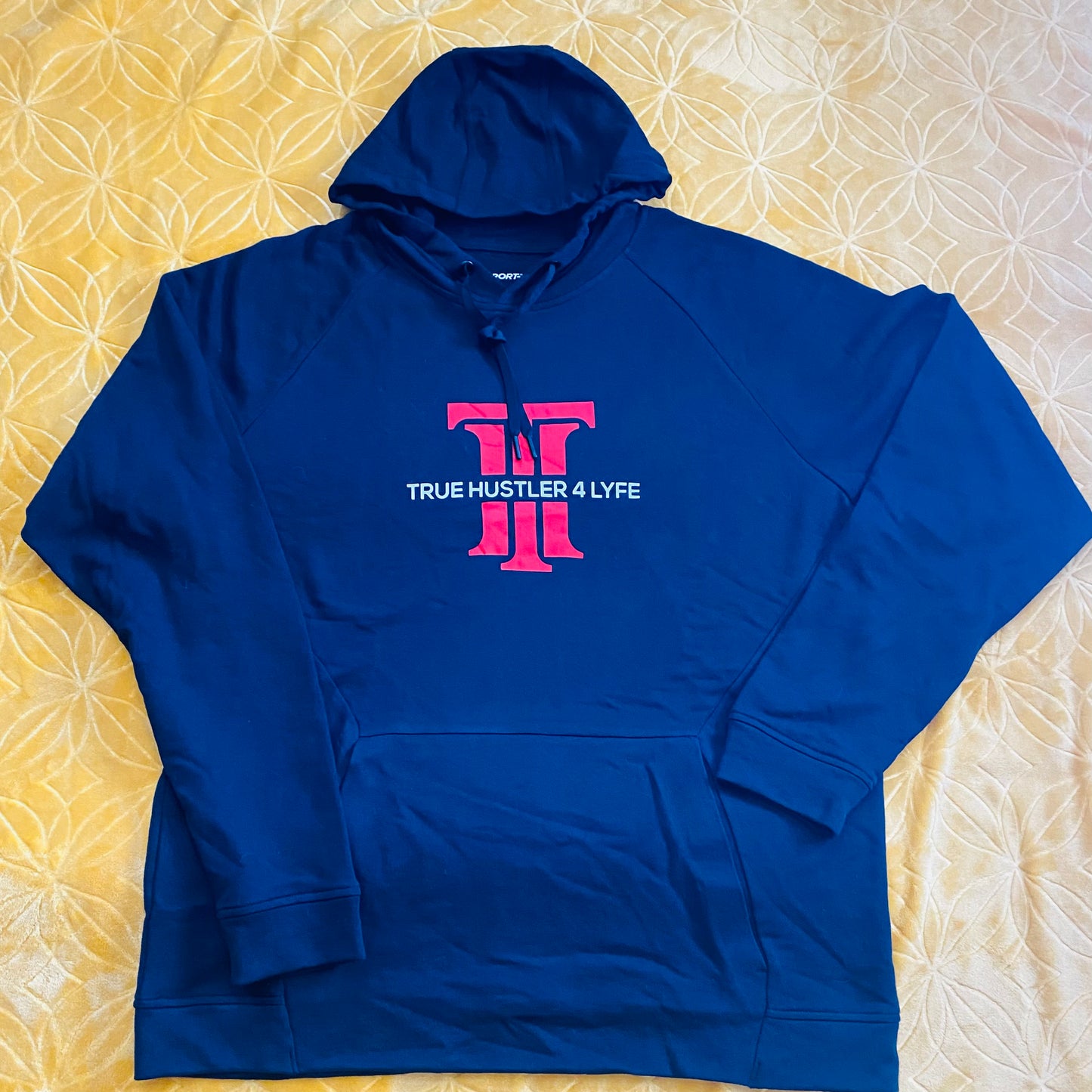 True Hustler 4 Lyfe Lightweight Black Hoodie with Red Logo