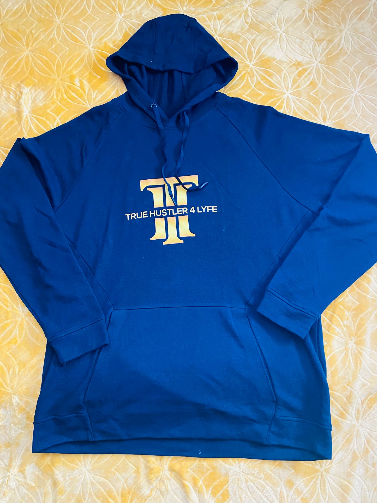 True Hustler Black Lightweight Hoodie with Gold Logo