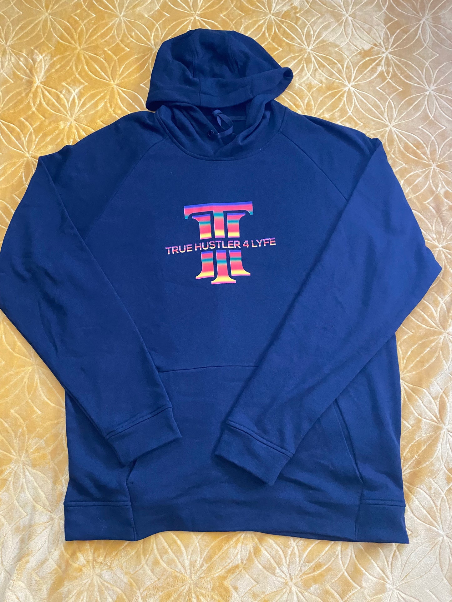 True Hustler 4 Lyfe Black Lightweight Hoodie with Pride Logo