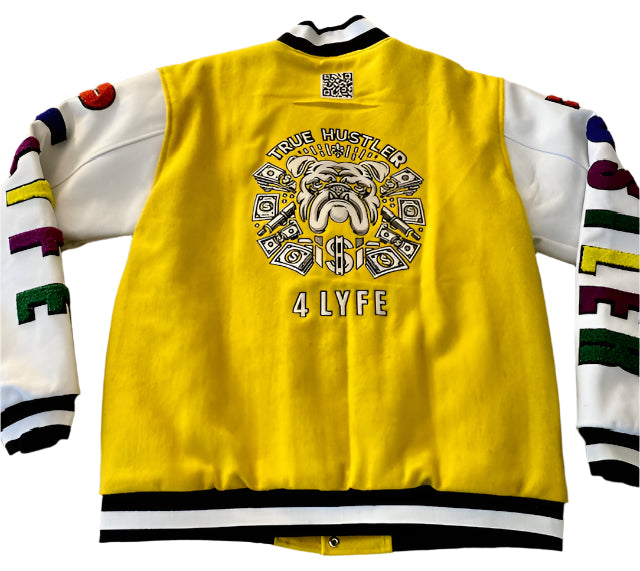 PRE-ORDER ONLY :TH4L "True Hustler 4 Lyfe" Varsity Jacket – Elite Edition (Yellow)