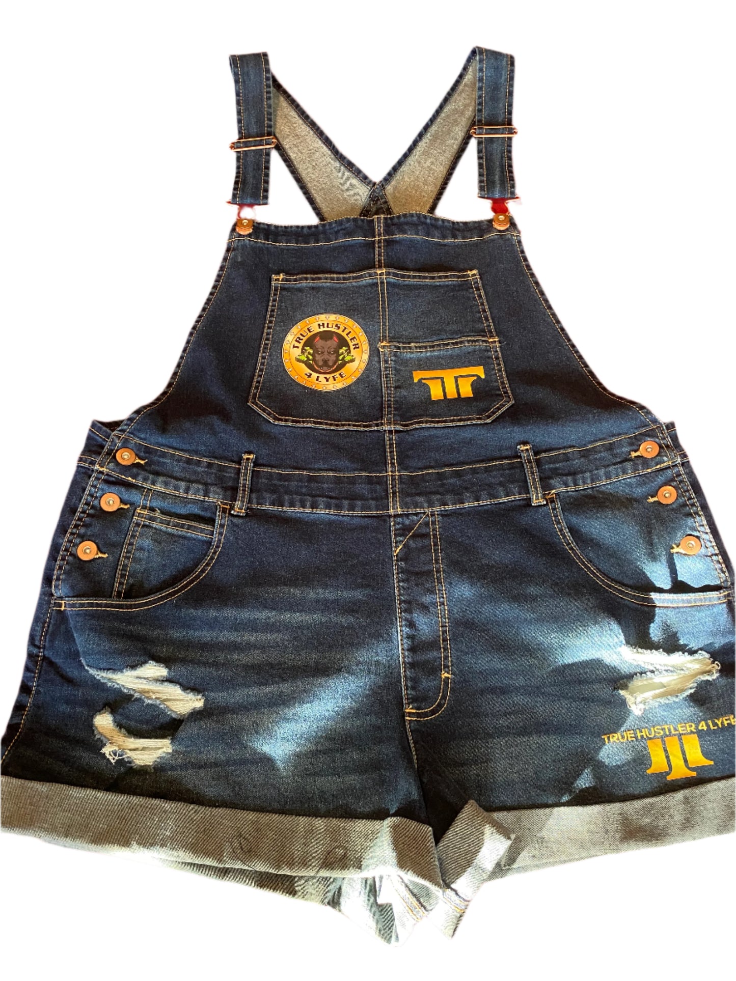 Retro Elegance TH4L Dark Wash Jean 80's Shortalls