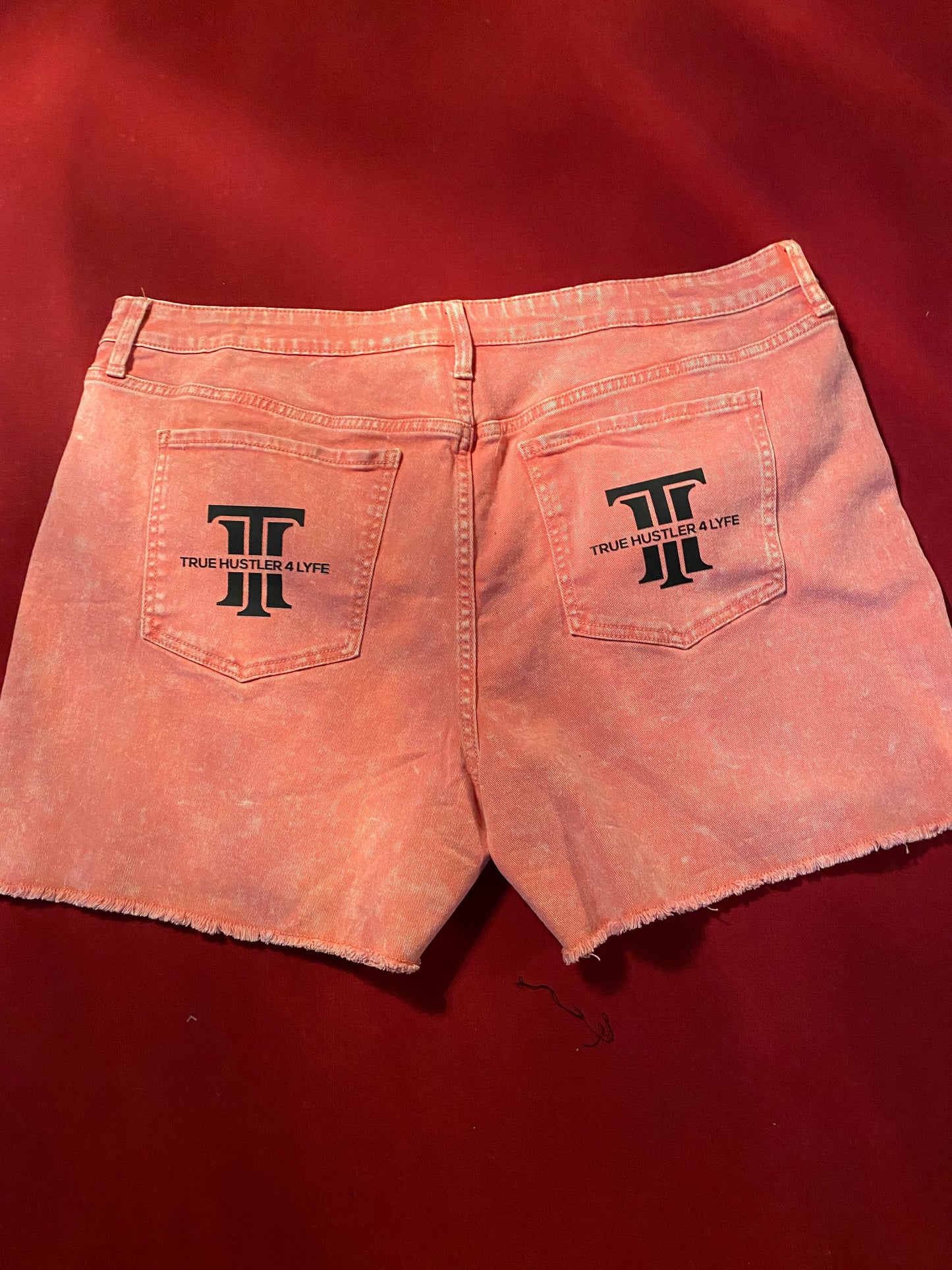 Radiant Vibes - TH4L Pink Acid Wash Jean Shorts