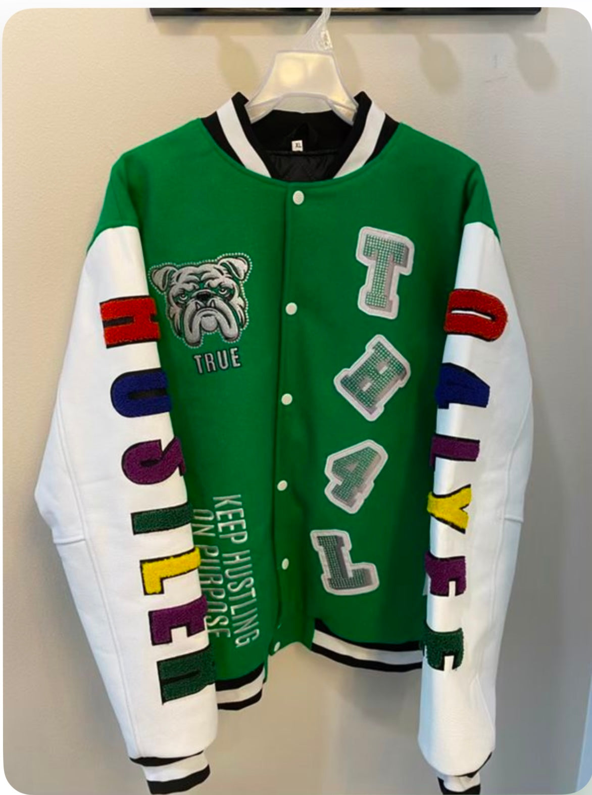 PRE-ORDER ONLY :TH4L "True Hustler 4 Lyfe" Varsity Jacket – Elite Edition(Money Green)