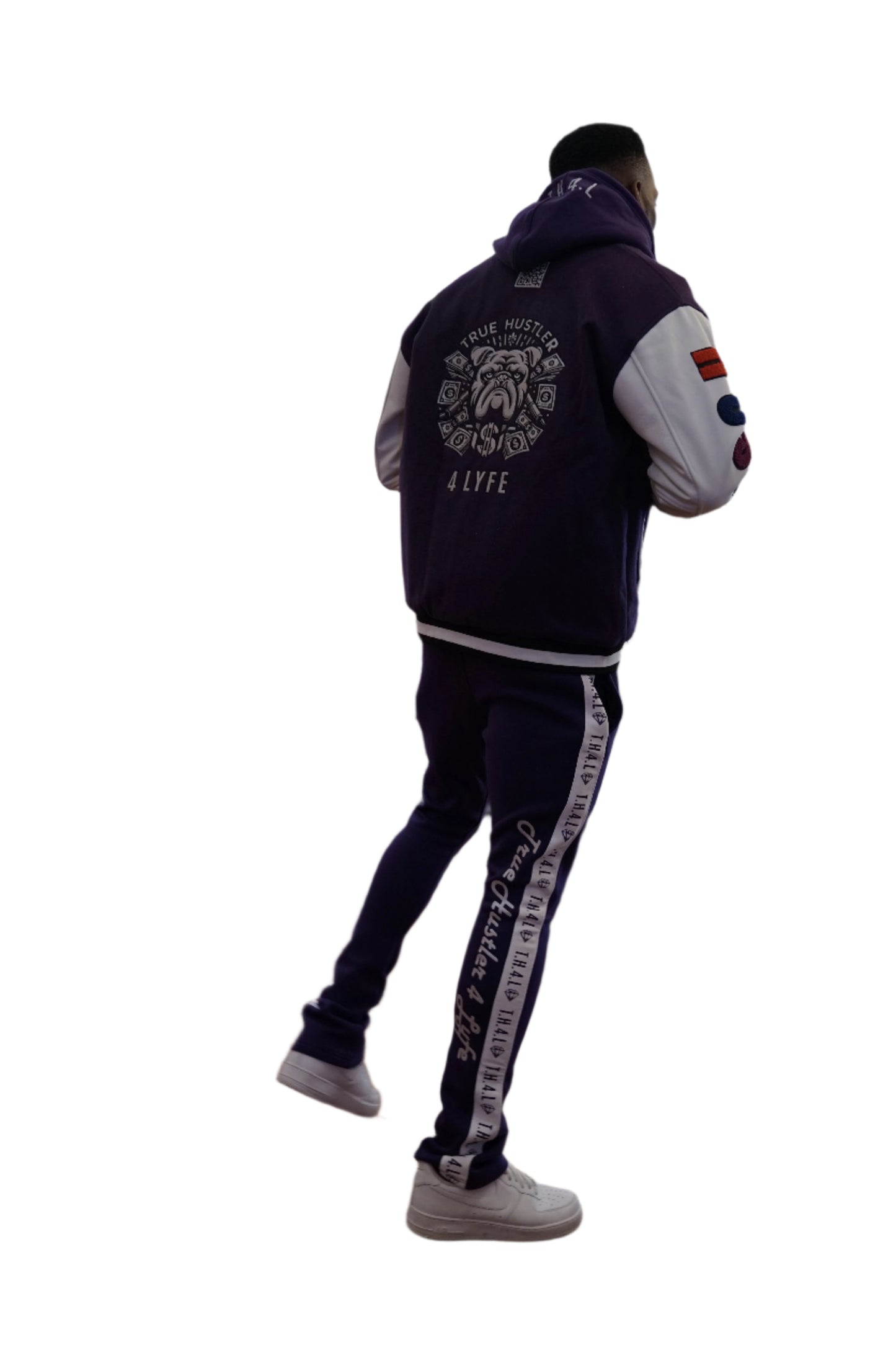 PRE-ORDER ONLY :TH4L "True Hustler 4 Lyfe" Varsity Jacket – Elite Edition (Purple)