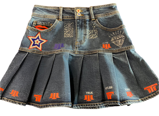TH4L Luxury Vault Rhinestone "Love" Jean Skirt -Womens Size 6