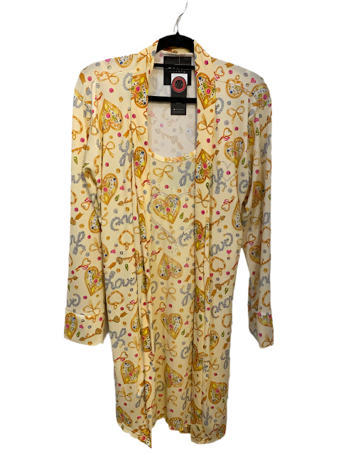 Golden Elegance Luxury Robe and Gown Set – Yellow with Jewel Accents