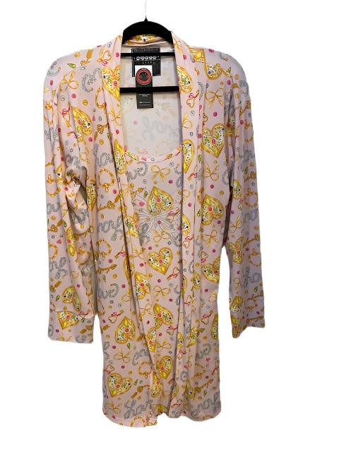 Golden Elegance Luxury Robe and Gown Set – Pink with Jewel Accents