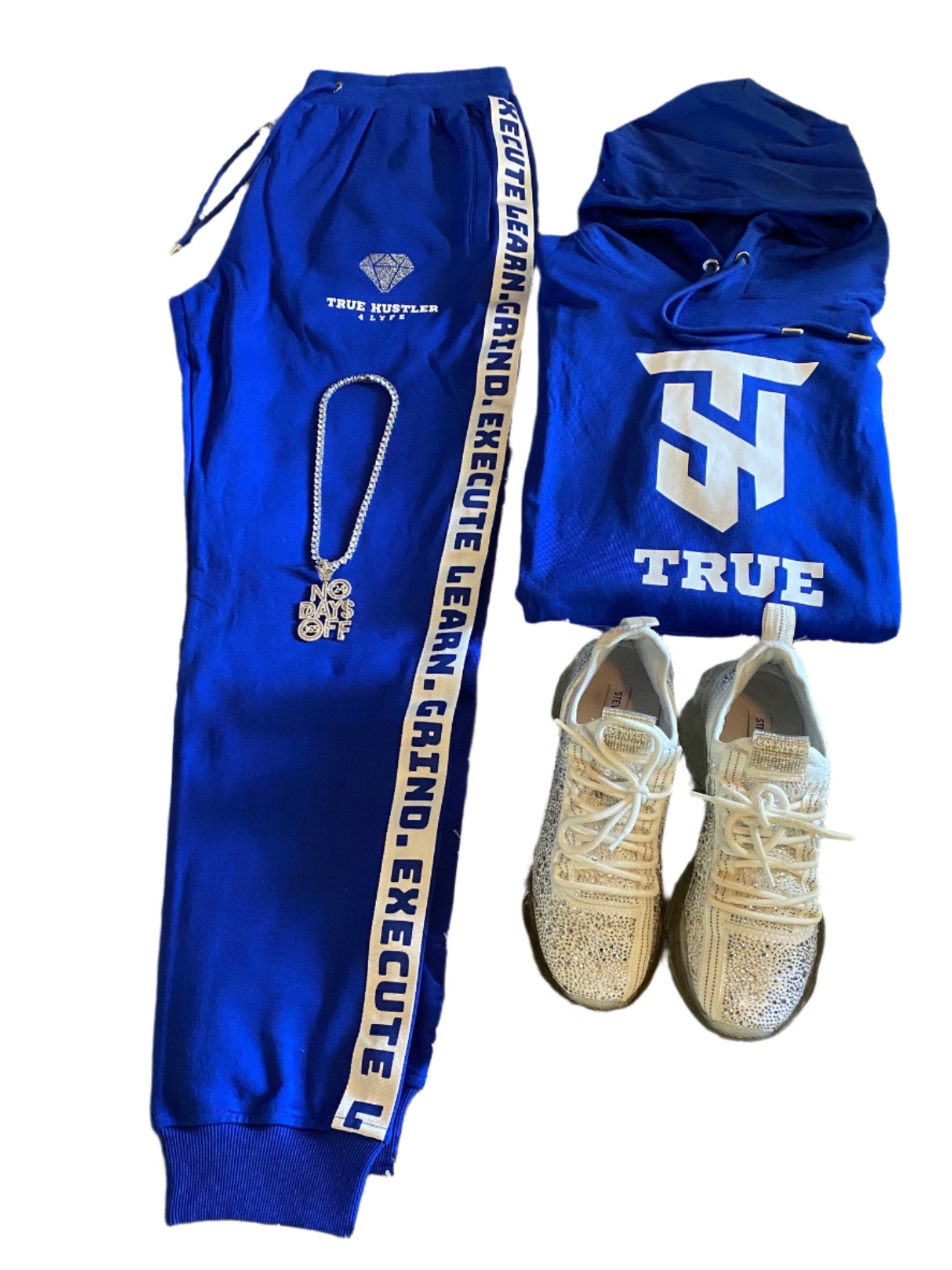 Hustler’s Luxe Rhinestone Stripe Tracksuit
