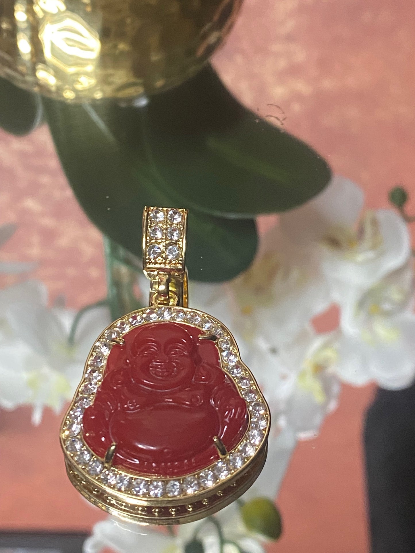 Red Buddah Pendant – Waterproof & Hypoallergenic