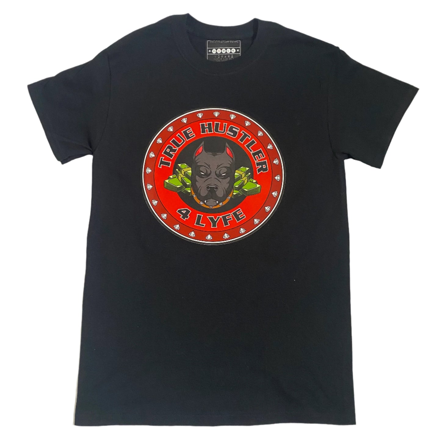 "TH4L Grind Collection Unisex Graphic Tees - Heavy Duty Black Cotton T-Shirt and Red Grind Logo Tee"