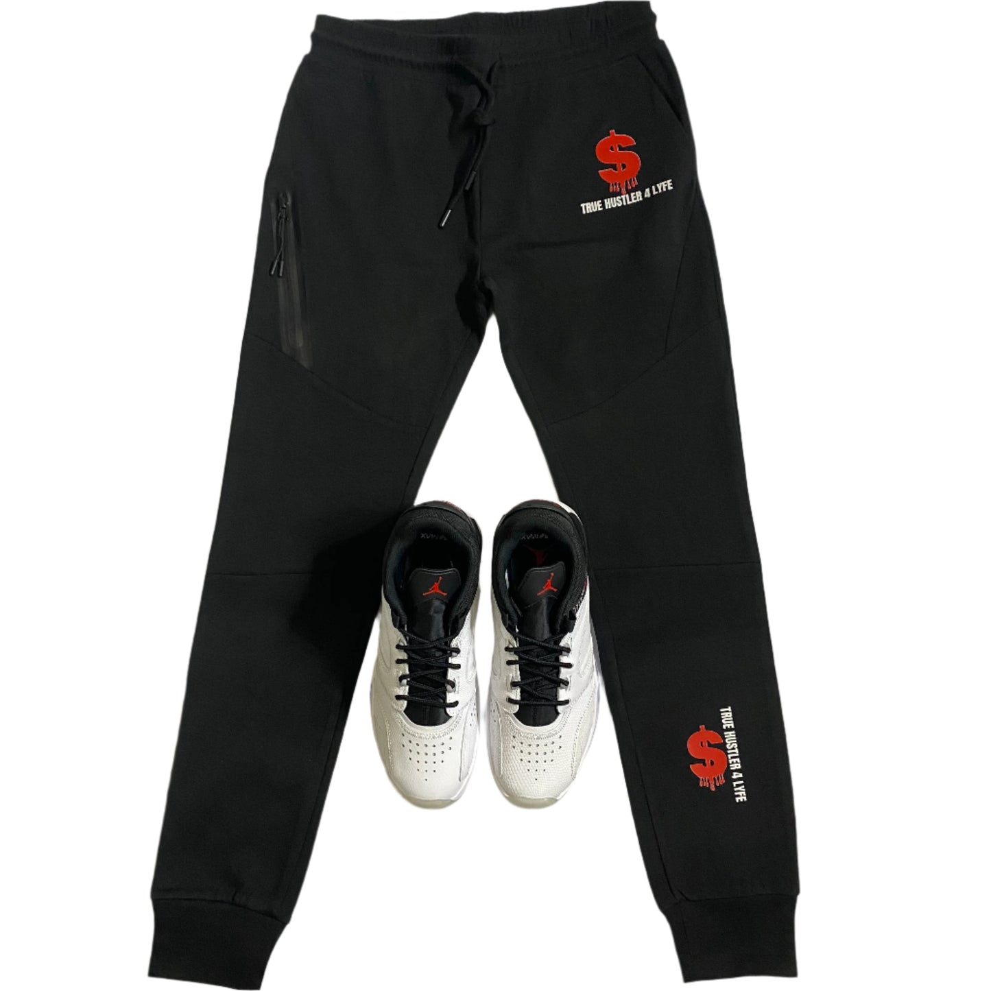 True Hustler 4 Lyfe Black Tech 2 Piece Jogging Suit ( Unisex)