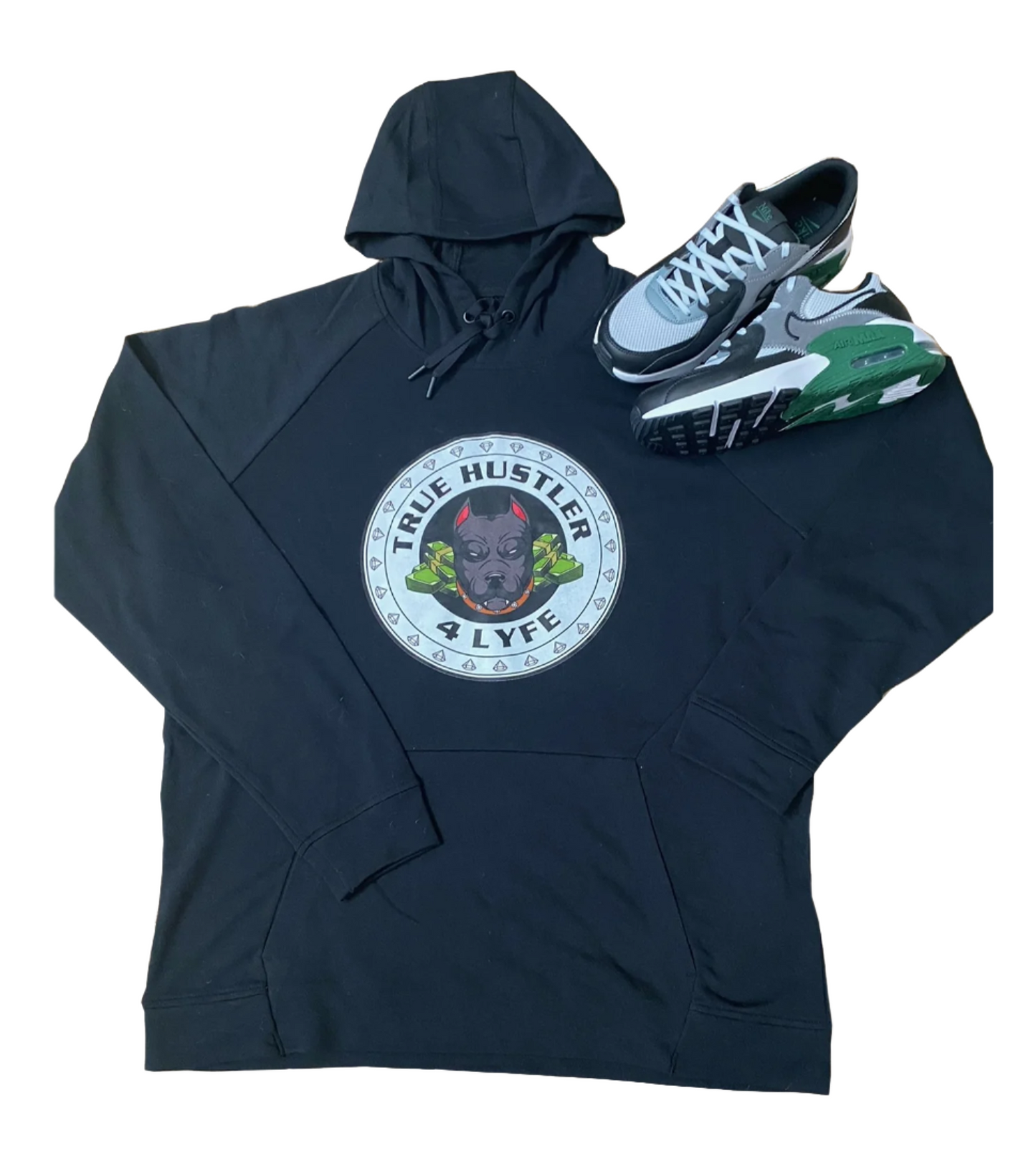 True Hustler 4 Lyfe "Grind " Black Pullover Fleece Hooded Sweatshirt