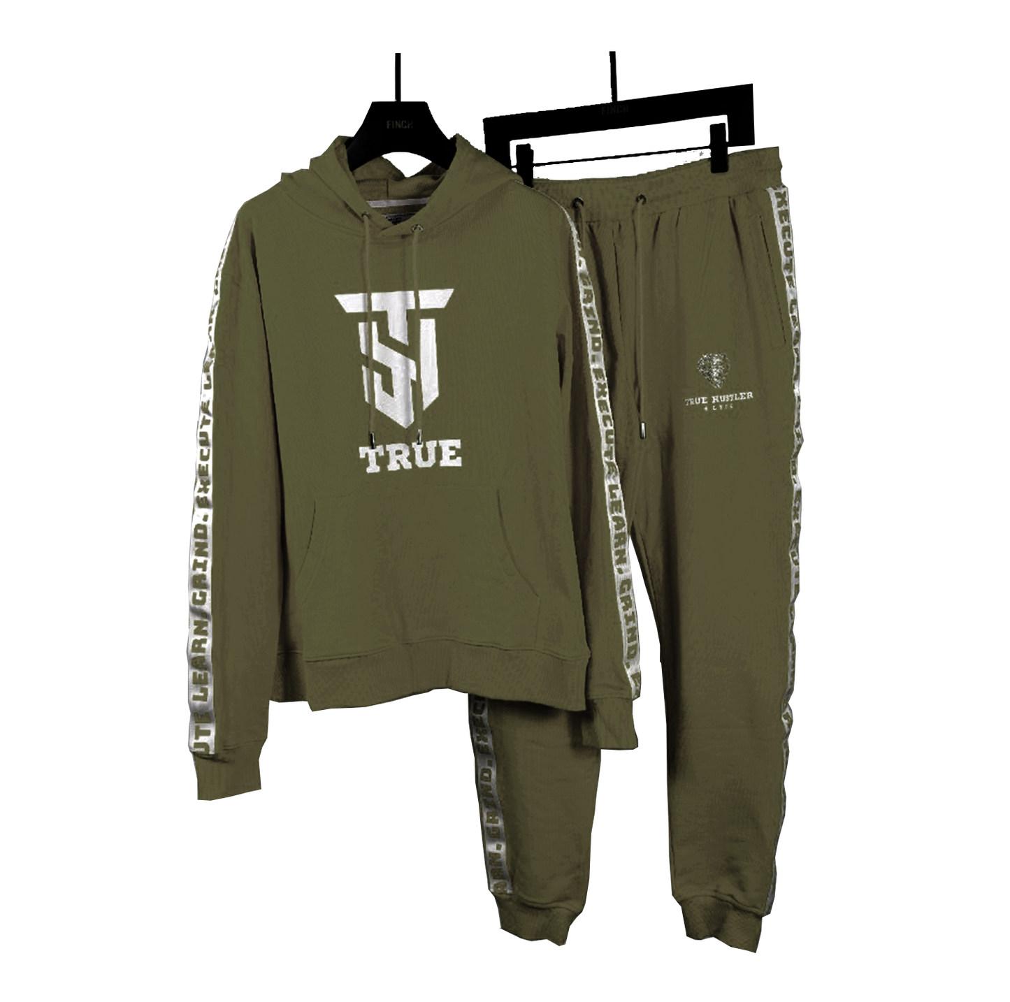 Hustler’s Luxe Rhinestone Stripe Tracksuit