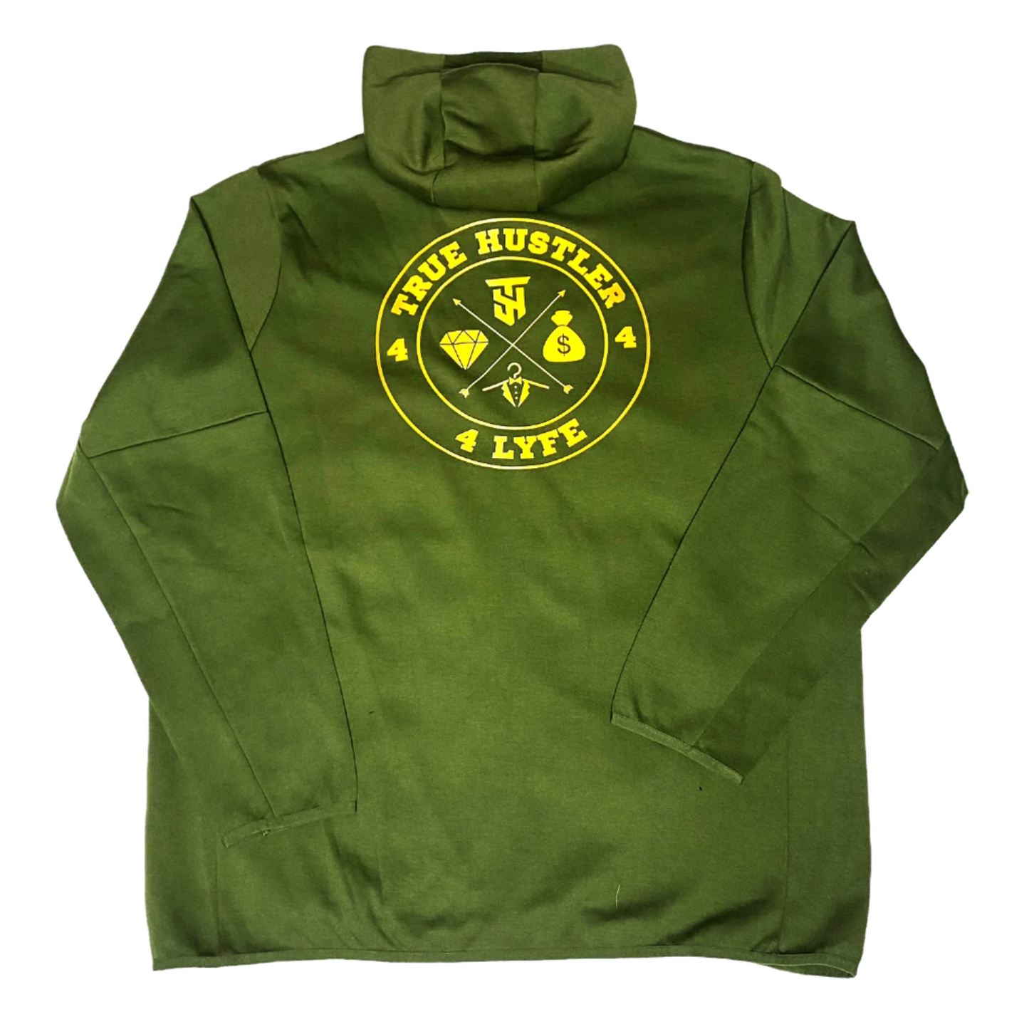 The "Original" True Hustler 4 Lyfe Olive Green Tech 2-Piece Jogging Suit (Unisex)
