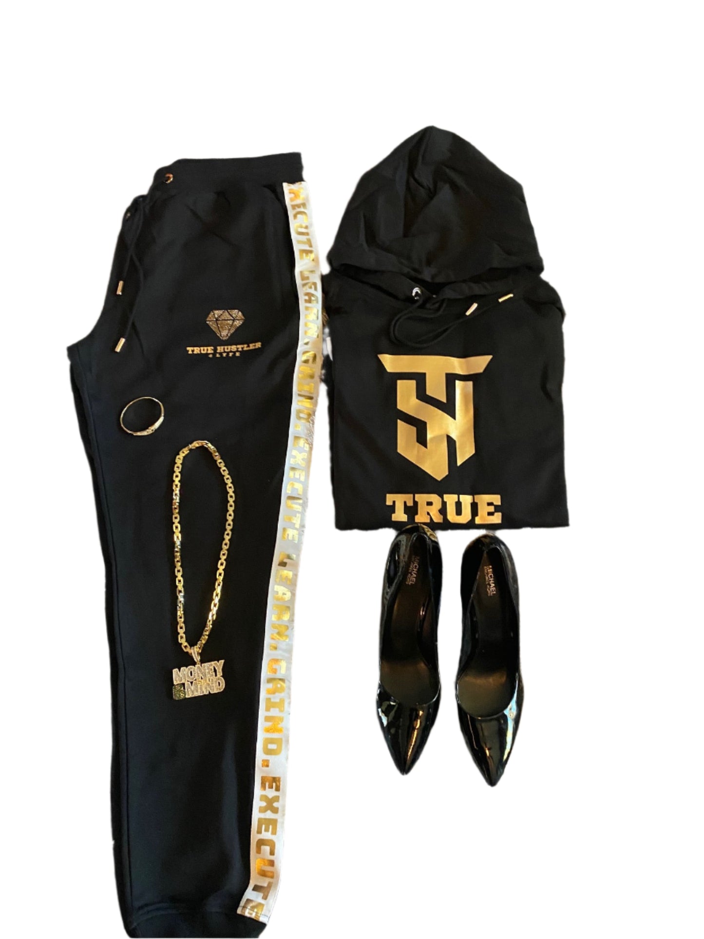Hustler’s Luxe Rhinestone Stripe Tracksuit