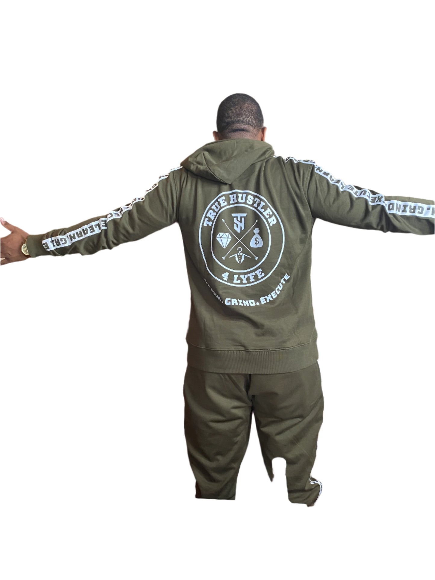 Hustler’s Luxe Rhinestone Stripe Tracksuit