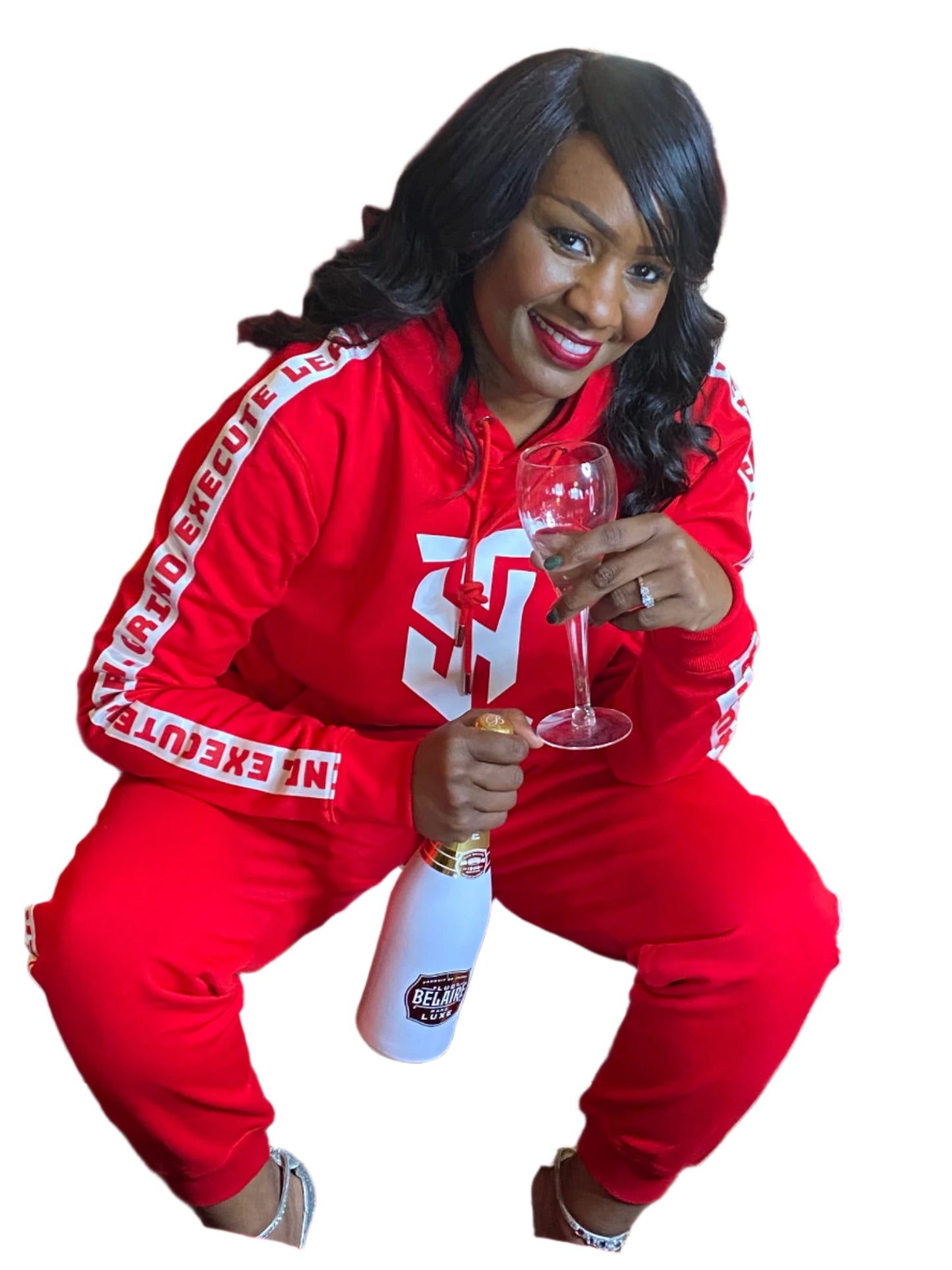 Hustler’s Luxe Rhinestone Stripe Tracksuit