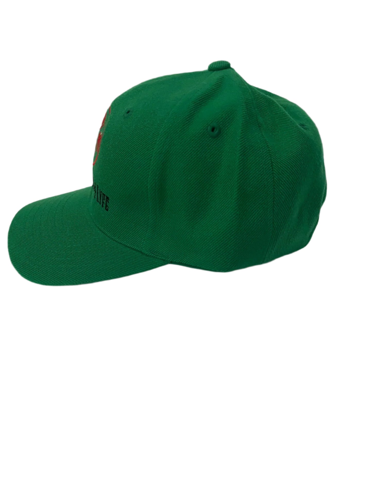 True Hustler 4 Lyfe Backstrap Green Baseball Hat with Red Logo (Original)