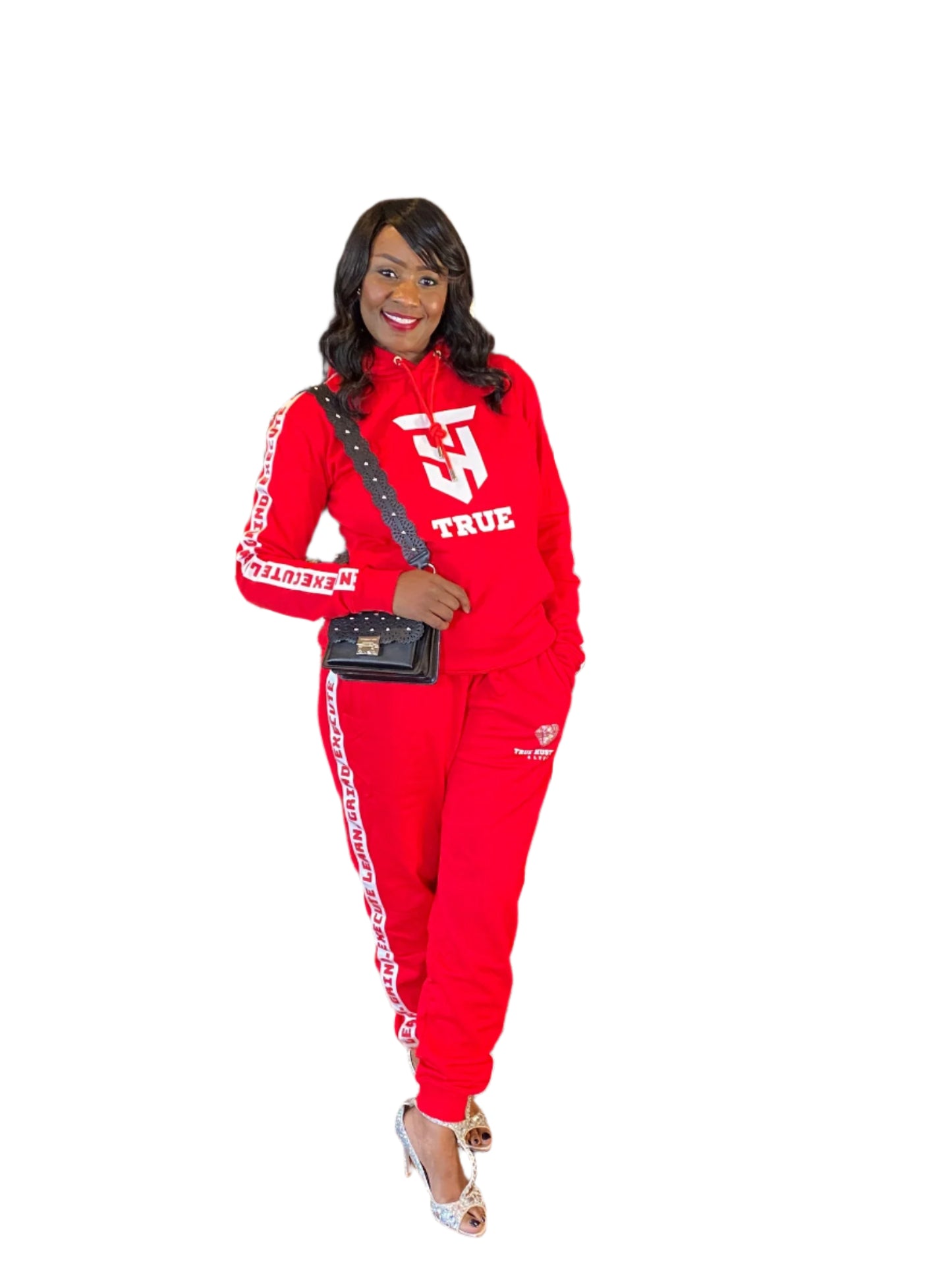 Hustler’s Luxe Rhinestone Stripe Tracksuit