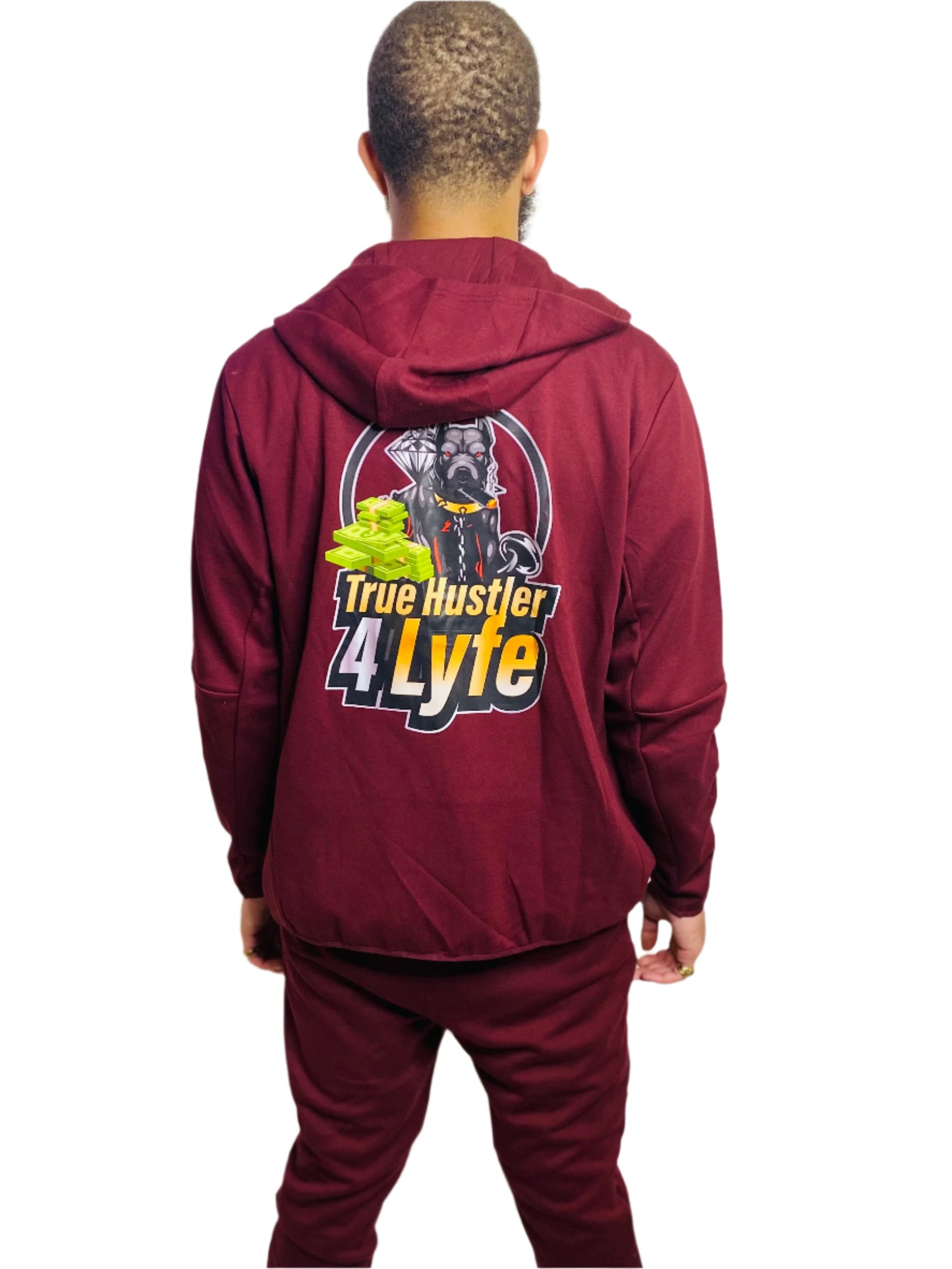 "Original" True Hustler 4 Lyfe Burgundy Tech Tracksuit (Unisex) – Limited Edition