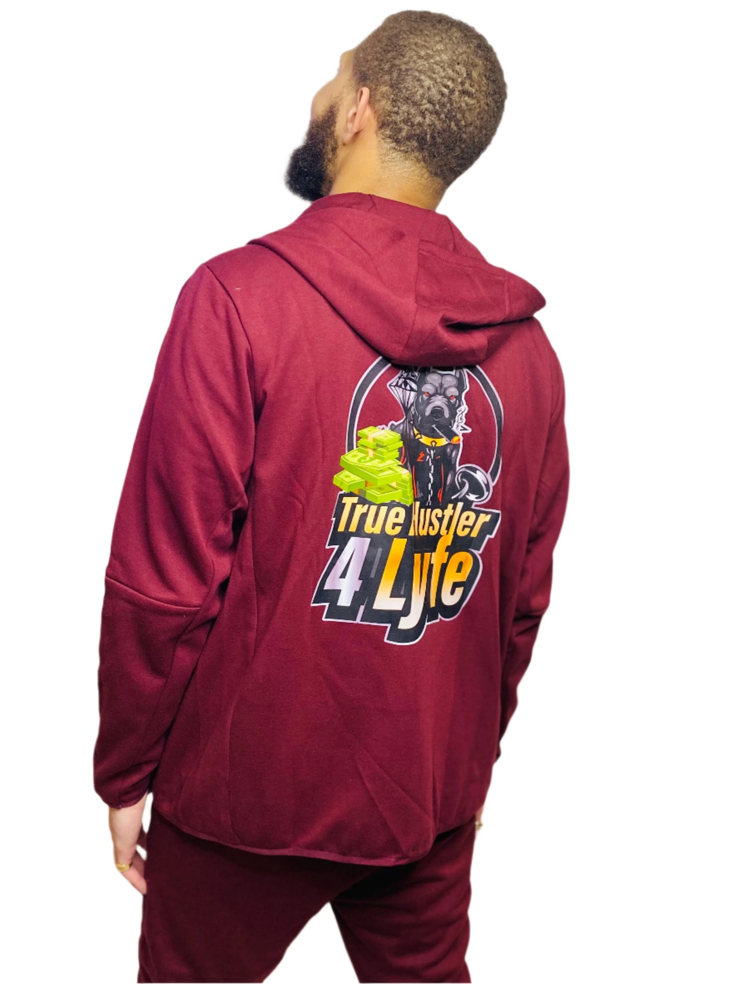"Original" True Hustler 4 Lyfe Burgundy Tech Tracksuit (Unisex) – Limited Edition
