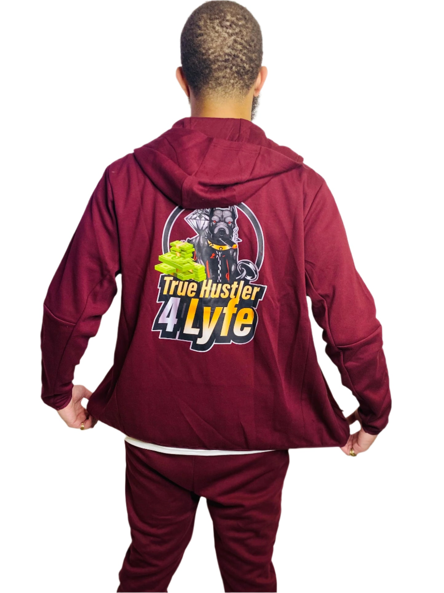 "Original" True Hustler 4 Lyfe Burgundy Tech Tracksuit (Unisex) – Limited Edition