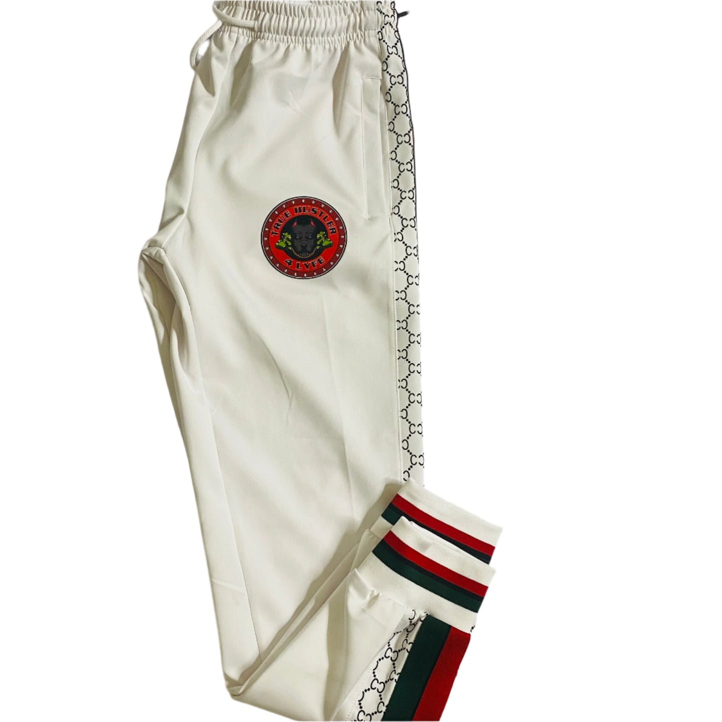 True Hustler 4 Lyfe " CEO" 2 Piece Luxury Jogging Suit (Executive White)