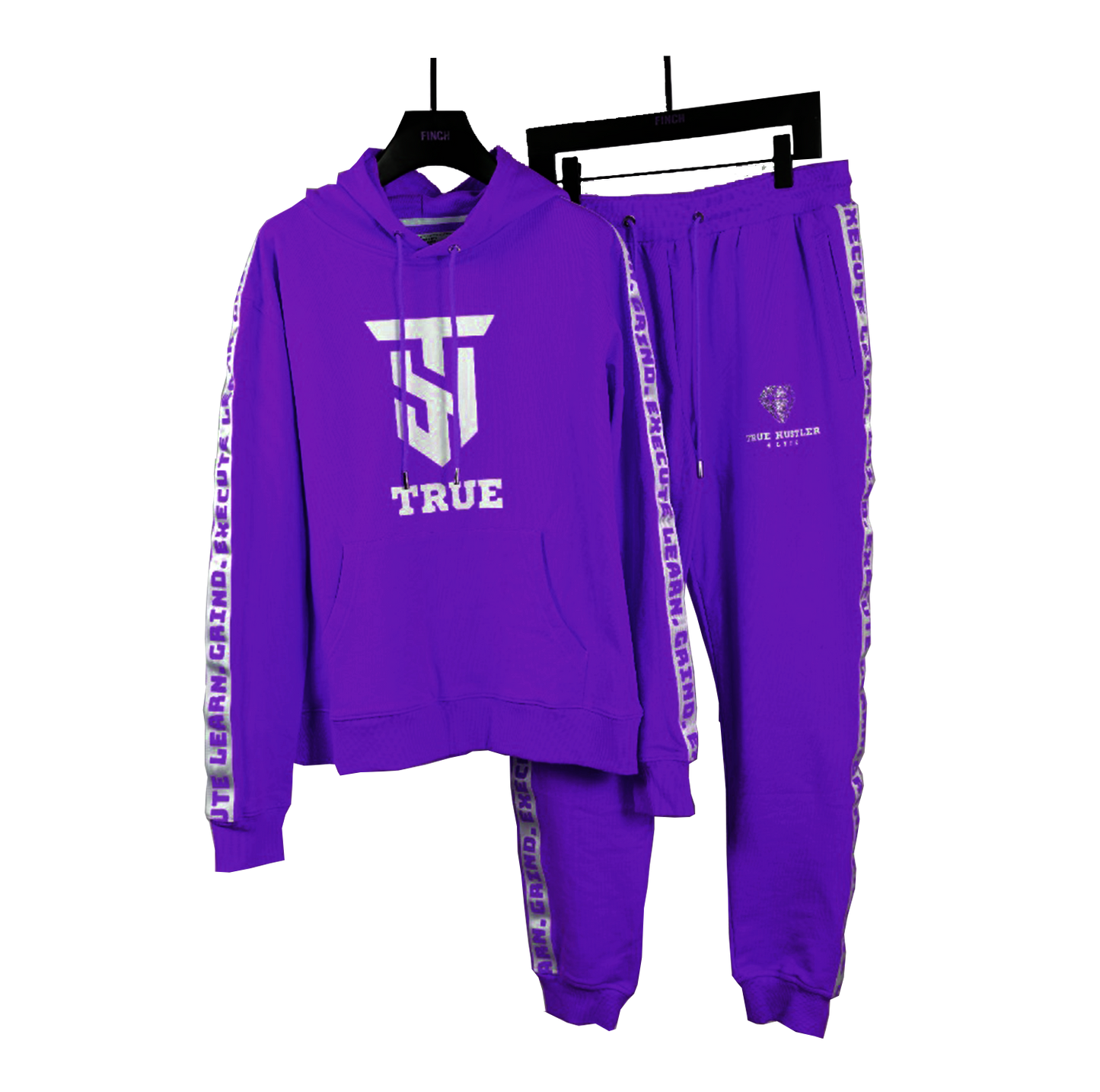 Hustler’s Luxe Rhinestone Stripe Tracksuit