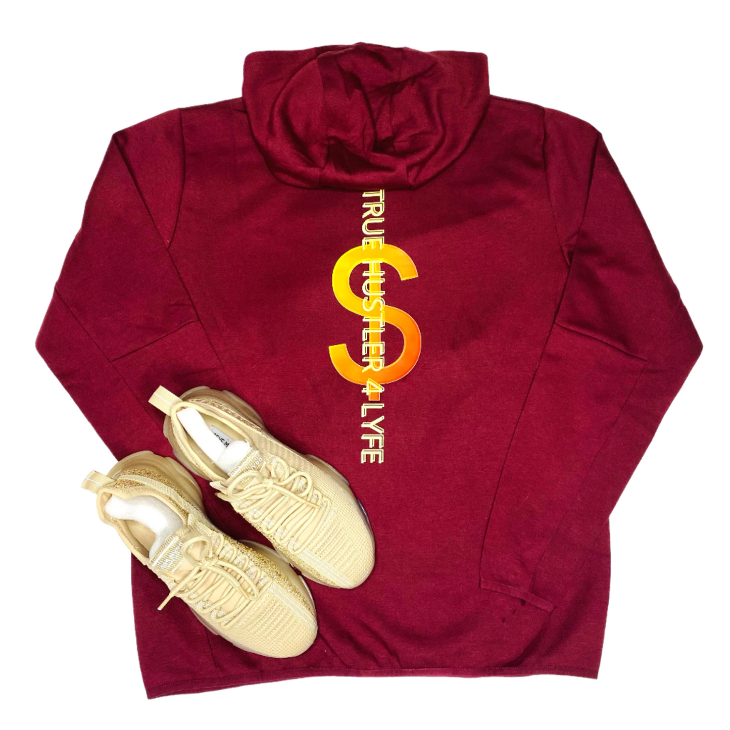 True Hustler 4 Lyfe "Gold Grind" 2-Piece Jogging Suit – Burgundy