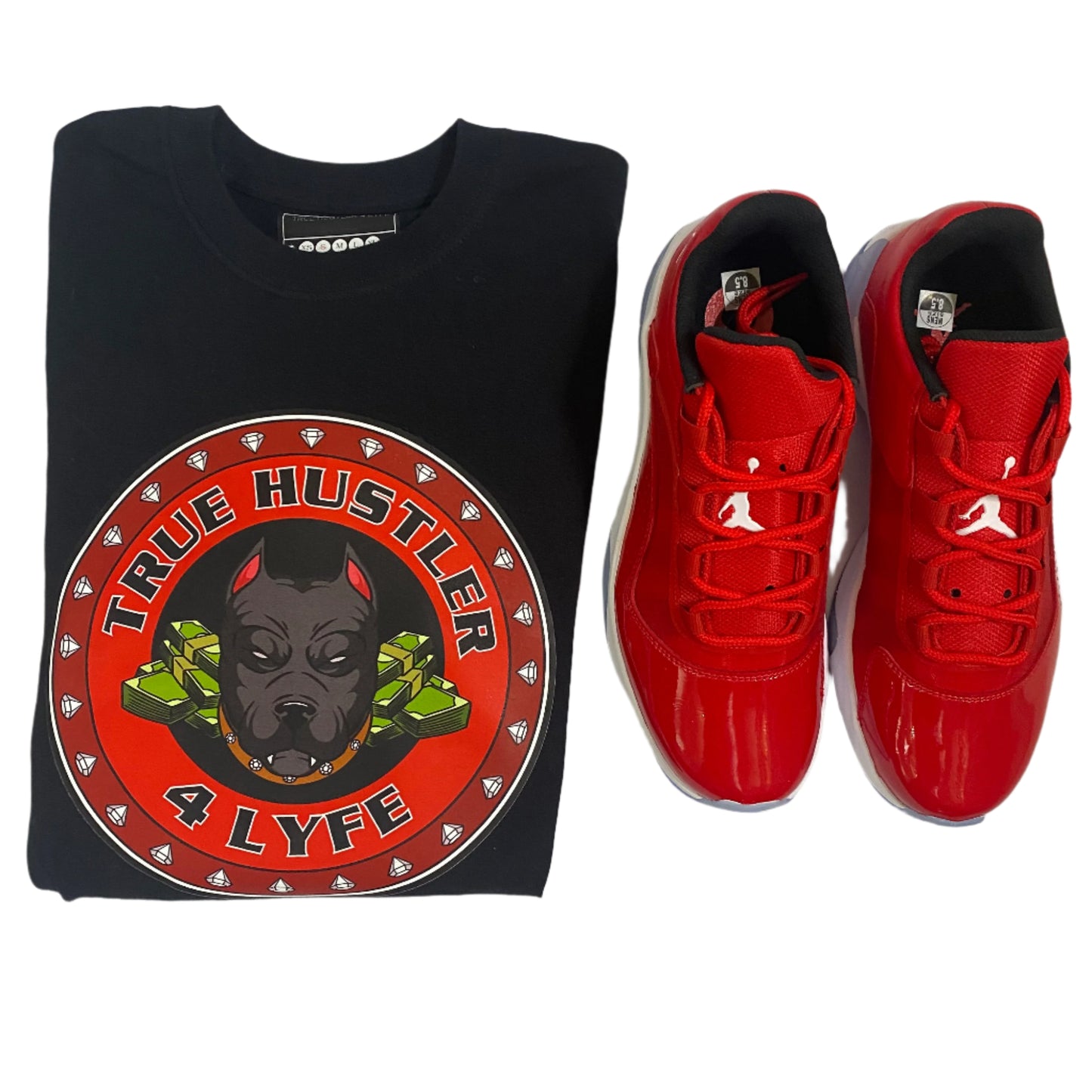 "TH4L Grind Collection Unisex Graphic Tees - Heavy Duty Black Cotton T-Shirt and Red Grind Logo Tee"