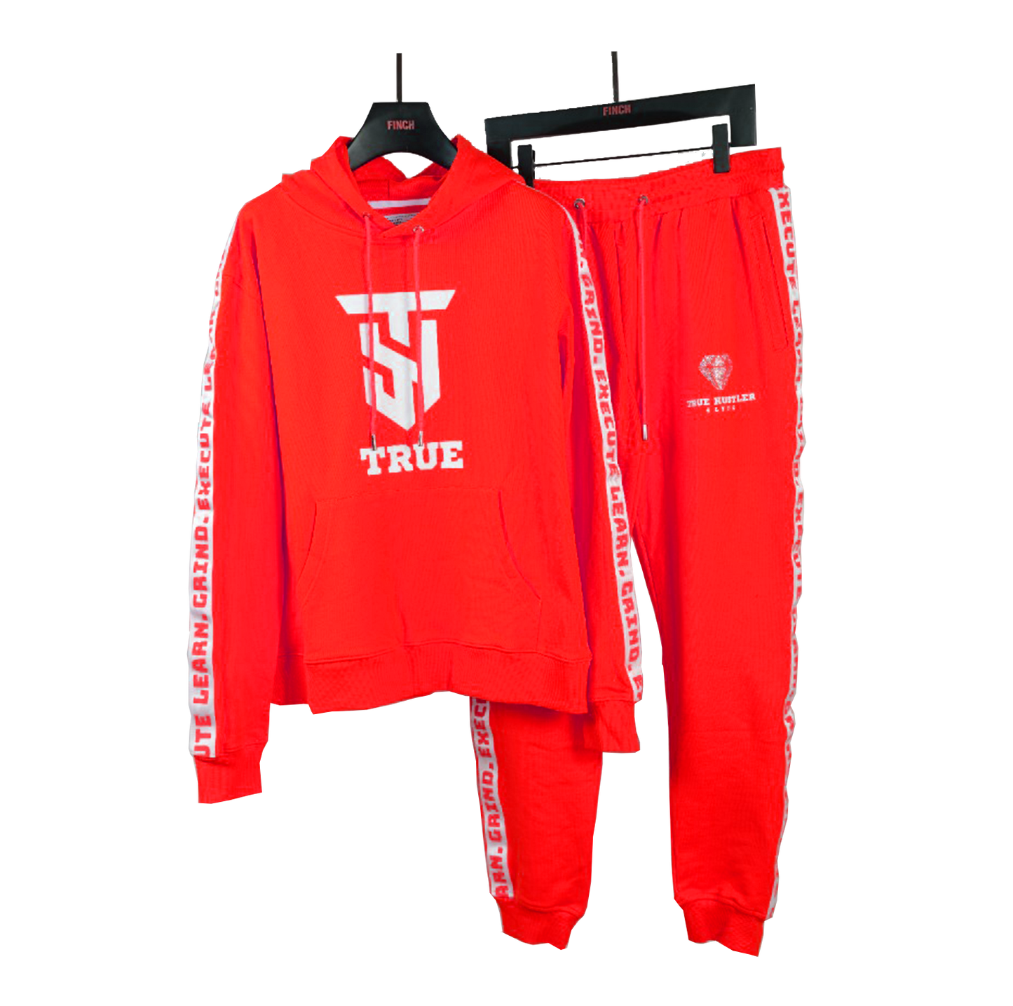 True Hustler 4 Lyfe "LGE" Collection Red Carpet Red 2 Piece Luxury Jogging Suits (Unisex)