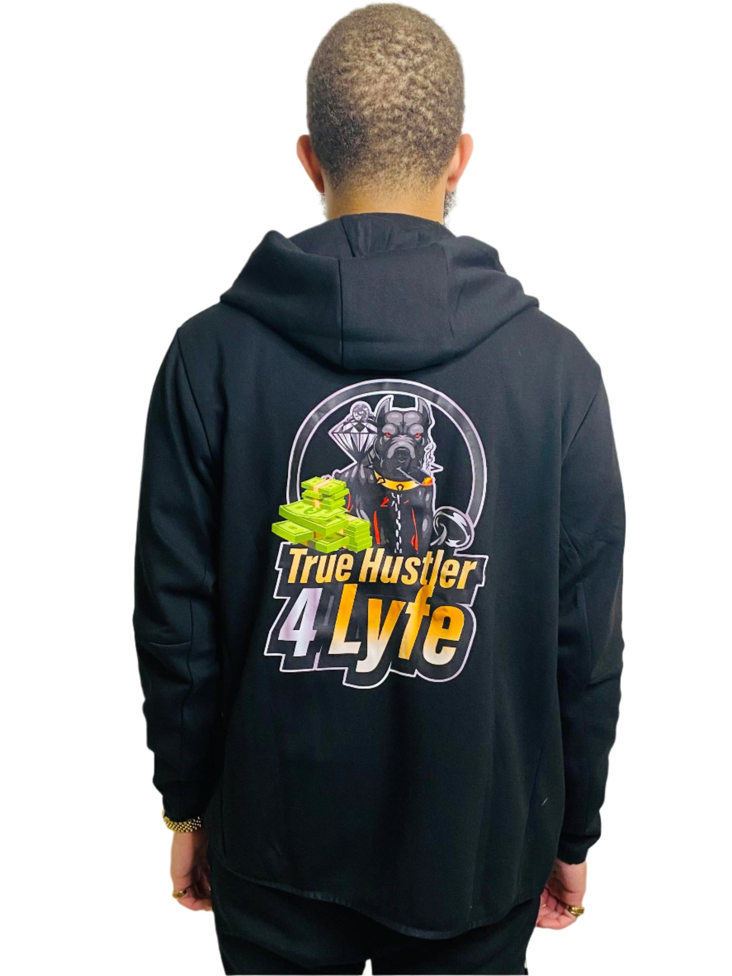 True Hustler Original Tech Tracksuit – Black 2-Piece Unisex Jogging Suit