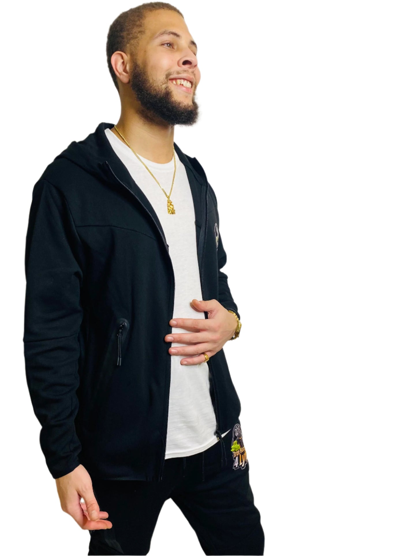 True Hustler Original Tech Tracksuit – Black 2-Piece Unisex Jogging Suit