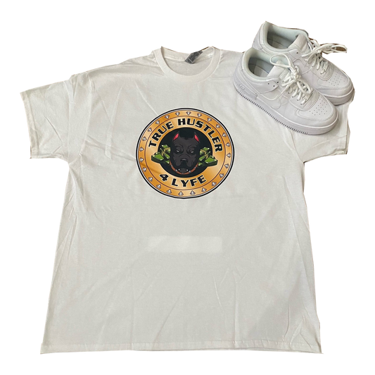 TH4L Grind Collection Unisex Graphic Tee - White Heavy Duty Cotton T-Shirt with Gold Grind Logo