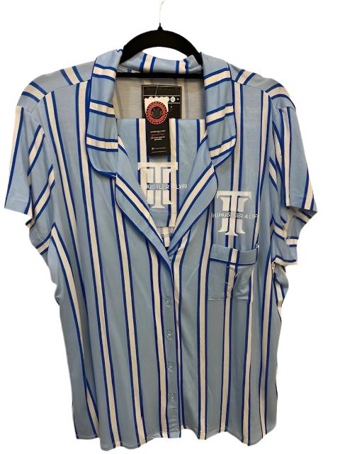 Blue Dream Women's Pin Striped 2 Piece Shorts Pajama Set