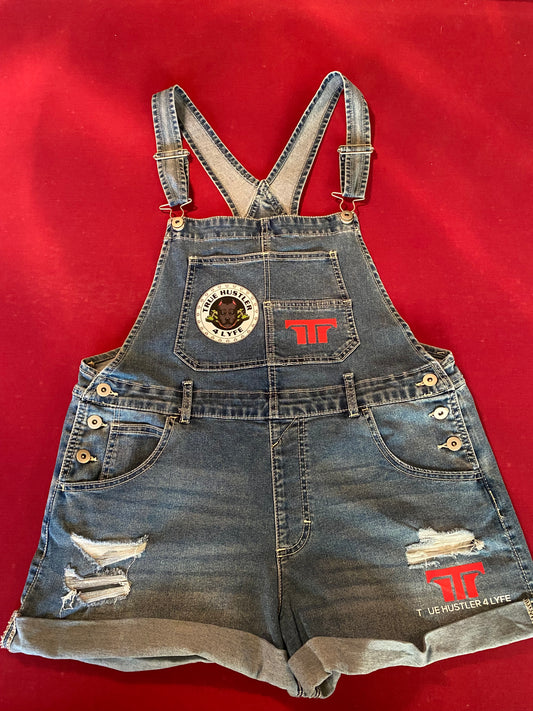 Trendsetter's Choice - TH4L Light Wash 80's Jean Shortalls with White TH4L Logo