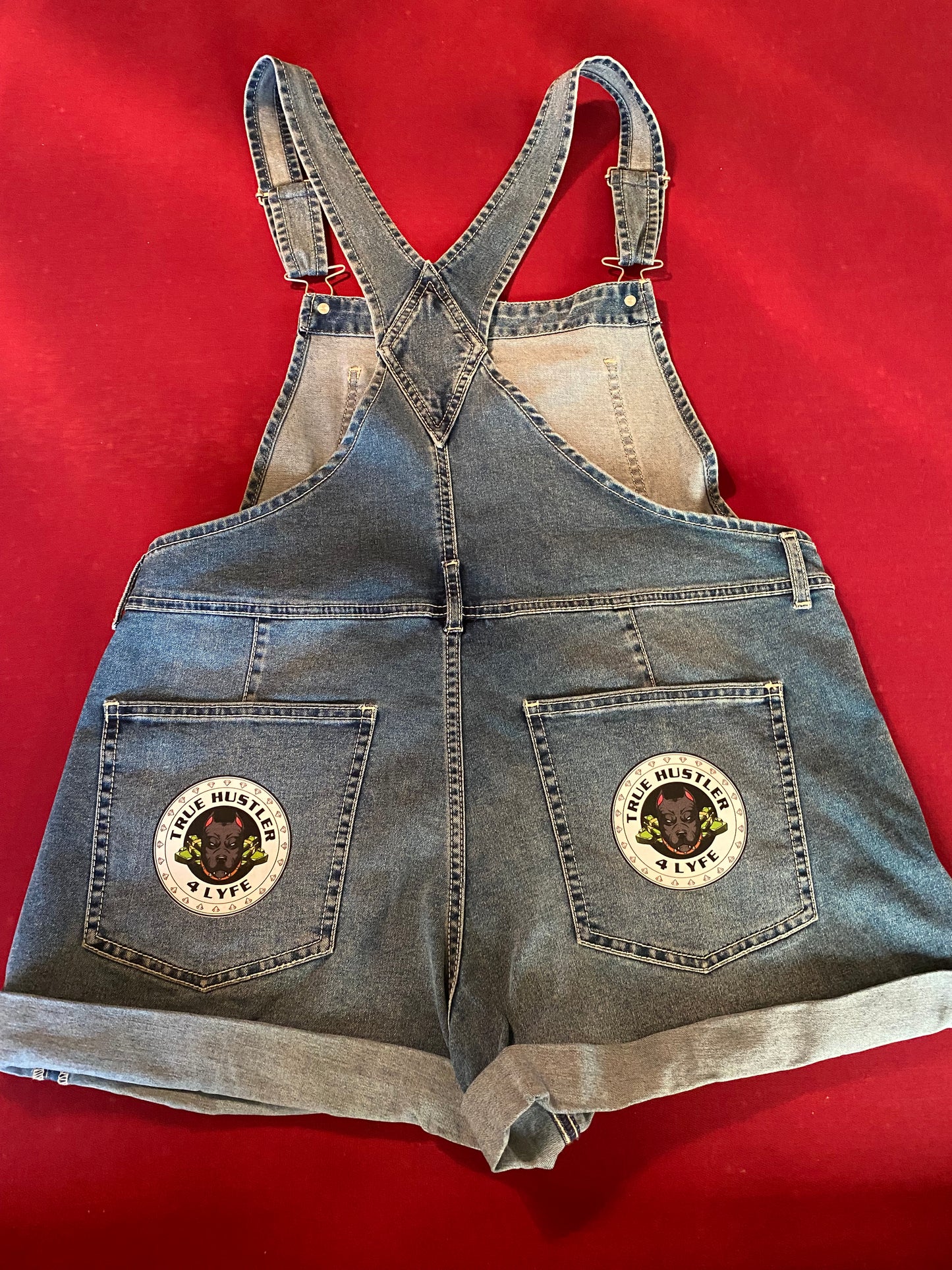 Trendsetter's Choice - TH4L Light Wash 80's Jean Shortalls with White TH4L Logo